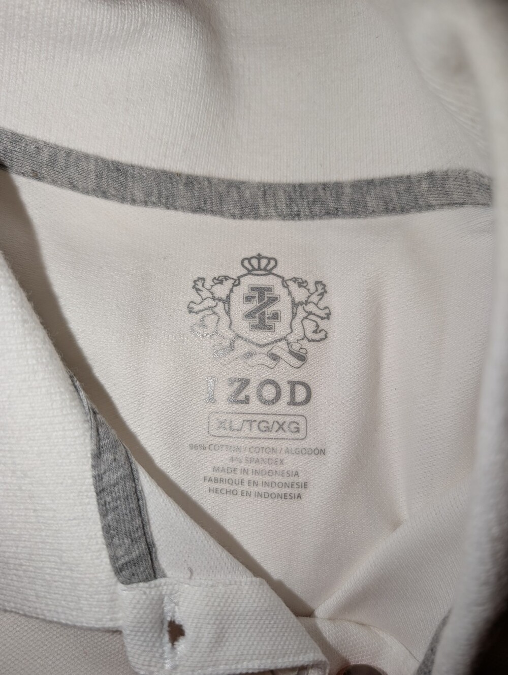 Izod Women's Short Sleeve Cotton Polo in White XL - Picture 4 of 5